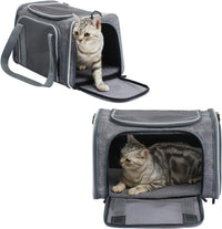 Cat Carrier, Portable Foldable Dog Pet Carrier - 19.7"L x 12.0"W x 12.0"H / Light Grey - image 3