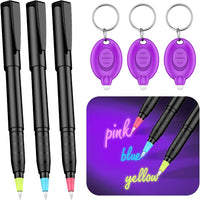 Uniclife invisible ink pen set with 3 spy pens and 3 UV LED keychain flashlights - view 2