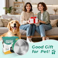 Dog Bowl, Stainless Stee Dog Water Bowl and Food Bowl - 64oz / Deep Green - image 4