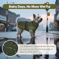 QBLEEV Warm Dog Jacket, Waterproof Dog Winter Coat with Harness – Essentials for Dogs - Green / XX-Large - image 4