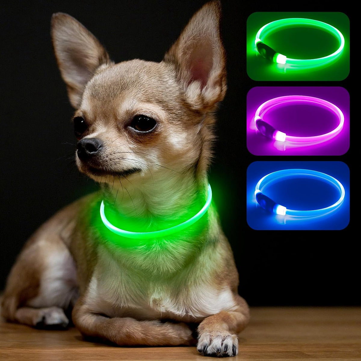 Light Up Dog Collar – Essentials for Dogs - XS-Green (40cm)