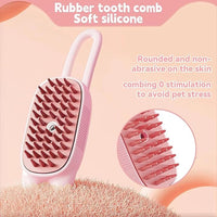 4 in 1 Cat Steam Brush Rechargeable pet spray comb Steam Brush for Cats and Dogs, Massage, Cleaning, Shedding & Combing Multifunctional Hair Removal Anti Static Grooming Tool for home (Pink)