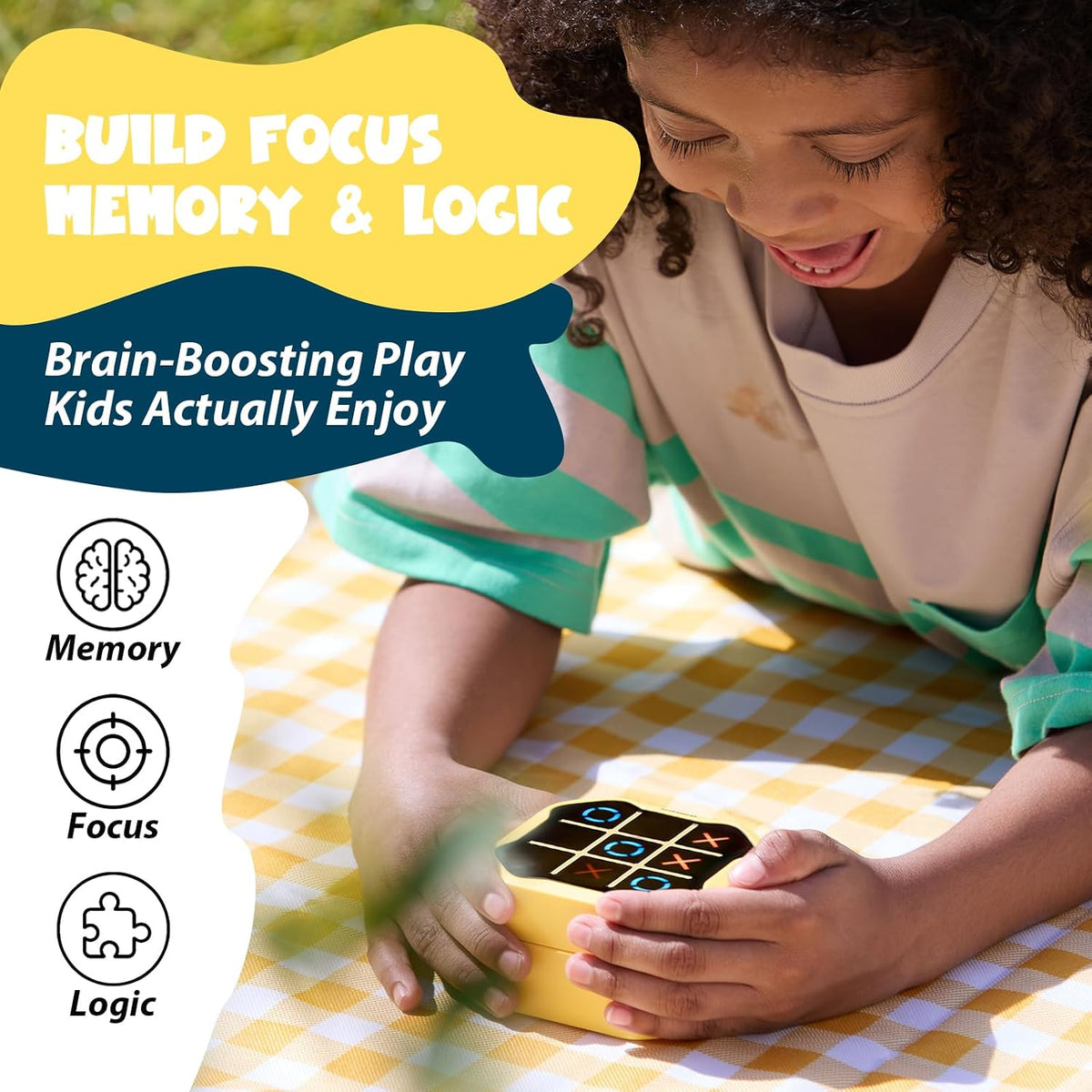 GiiKER Tic Tac Toe Bolt, 4-in-1 Electronic Game for Kids Ages 6+ – Fun for Kids & Family - Yellow - image 4