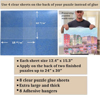 Puzzle Glue Sheets Clear Extra Large Puzzle Saver Peel and Stick - 8 Sheets - image 2