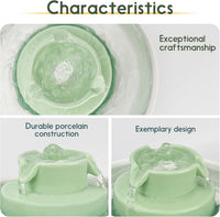 Lawfery Ceramic Cat Water Fountain - Green Ceramic Fountain - image 2