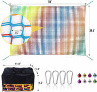 Climbing Net for Kids - 9.9FT x 9.9FT Double Layers Heavy Duty Playground Safety Net, Climbing - Rainbow / 3.3' x 9.9' - image 2
