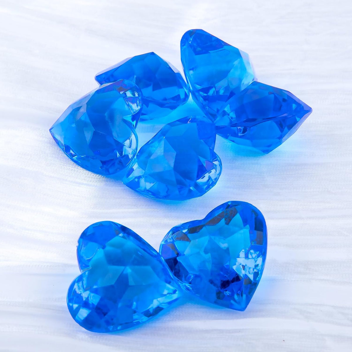 Niceup acrylic heart gems, 30 chunky 3D heart-shaped diamond gemstones for kids - view 28