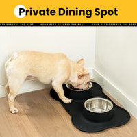 Conlun Dog Bowls with Silicone Mat, No Spill Stainless Set, XS - Medium-29oz / Black - image 2