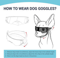 Lesypet Dog Sunglasses Small Breed, Dog Goggles for Small Dogs Windproof Anti-UV Glasses for Dogs Outdoor Eye Protection, Gold