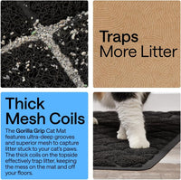 GORILLA GRIP Cat Litter Mat, Coiled Mesh Trapping Mats - Large (35" x 23") x 2 / Black - image 3