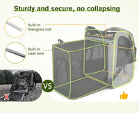 pecute Cat Backpack Expandable - Grey with Shade Cover / 15.4"L x 11.0"W x 19.0"H / Mesh Window - image 3