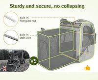 Pecute Cat Carrier Backpacks, Expandable Cat Backpack with Breathable Mesh, Pet Carrier Backpack for Cats Small Dogs Puppies Up to 17 Lbs, Dog Carrier Backpack Great for Travel Hiking Camping Outdoor