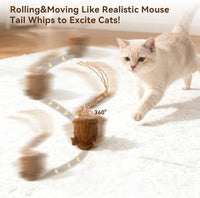 Migipaws Interactive MigiMouse Cat Toy 360° Rolling & Spin with Mesh - Brown - image 2