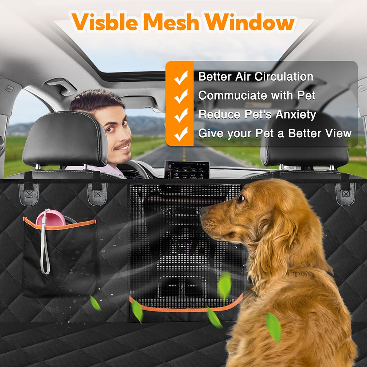 Kytely Dog Car Seat Cover for Back Seat - Black / Standard - image 2