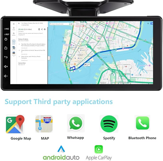 RV Backup Camera 10.1" 1080P Monitor & Built-in DVR for Truck Trailer Rear Side Front Reversing View Wired System FHD Image 4 Split Large Screen 64GB Record IP69 Waterproof Avoid Blind Spot Kit
