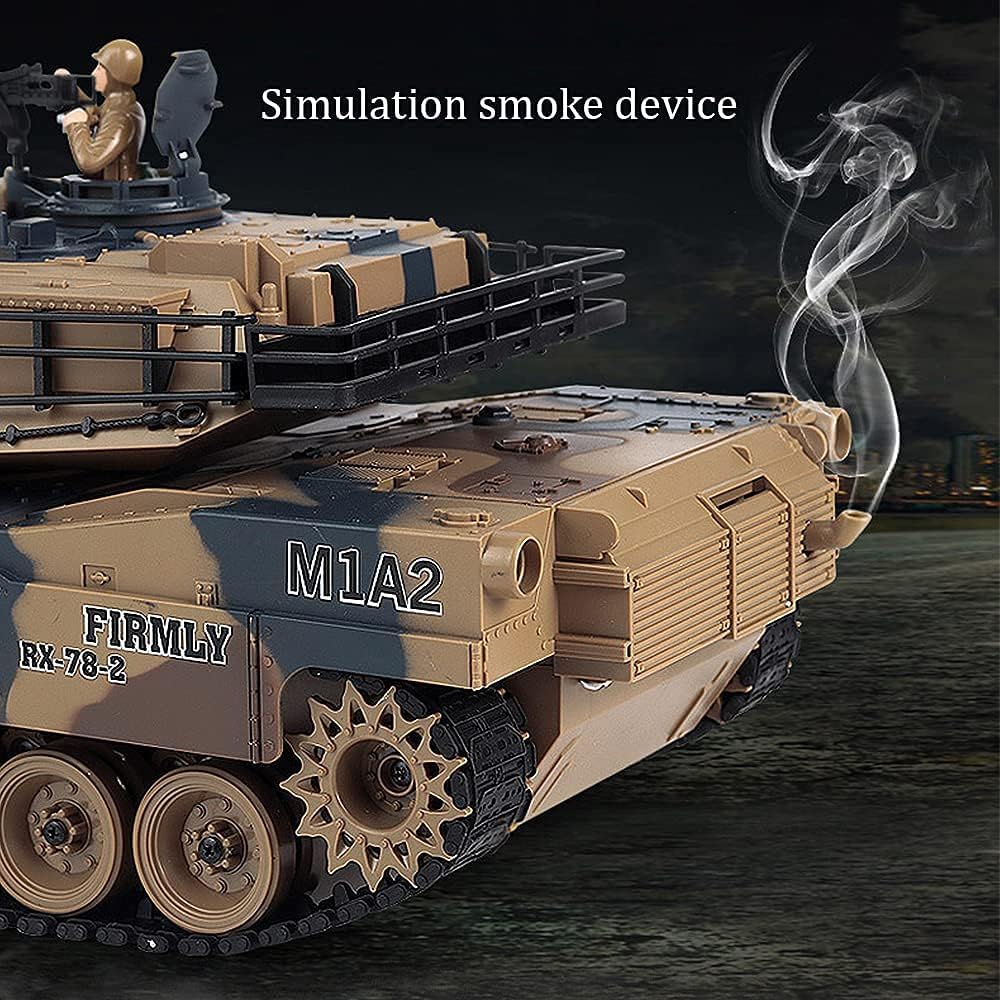 fisca 1/18 scale remote control M1A2 Abrams RC tank with rotating turret and rubber tracks - view 2