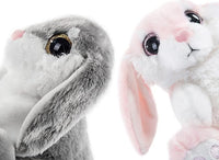 My OLi Bunny Stuffed Animal Pack of 2 Plush Rabbit 7in Stuffed Bunny with Floppy Ear Bedtime Friend Soft Toy Gifts for Girls Boys Kids, Gray & Pink