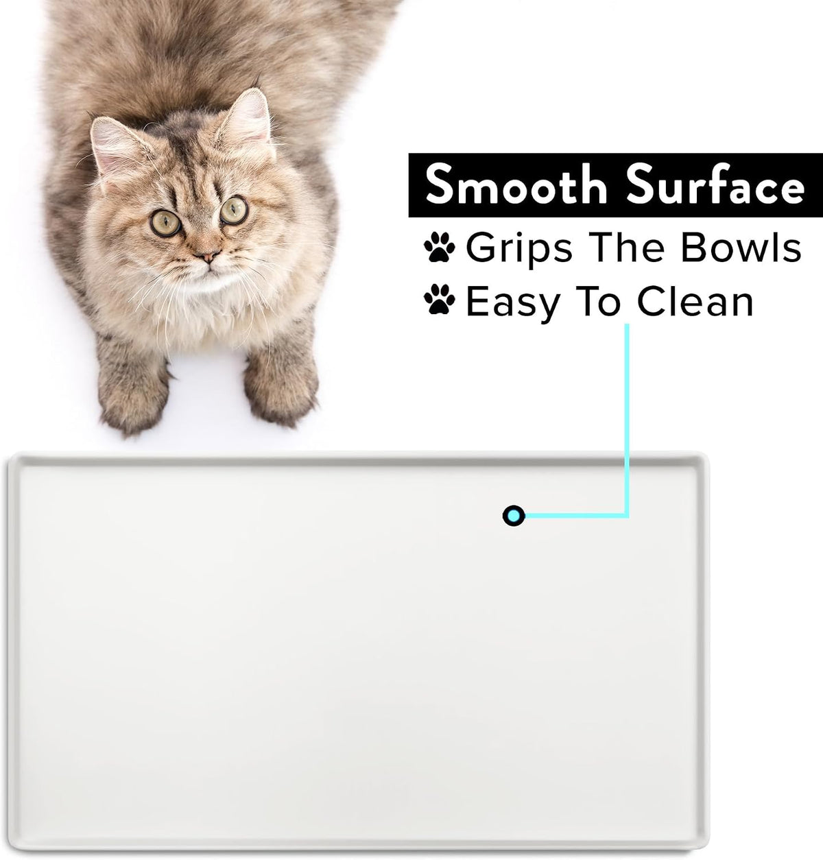 CatGuru Premium Cat Food Mat - 24"L x 14"W / Marshmallow - image 4