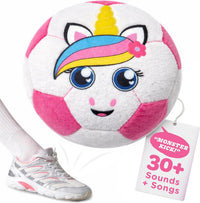 Move2Play, Hilariously Interactive Toy with Music & Sound Effects | Birthday Gift for Boy & Girl - Soccer - Pink