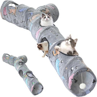 Cat Tunnel, Cat Tunnels for Indoor Cats - 59"-Cat Tunnel Toy Fluorescent