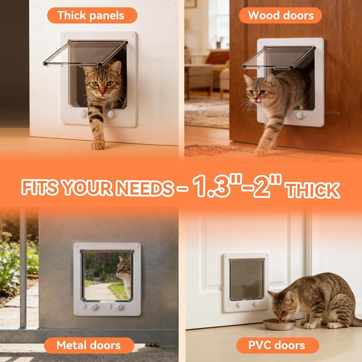 LIBBEPET Cat Door Interior Door - L - Inner Size: 7.1"W x 7.7"H - image 3