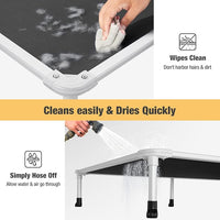 Veehoo Chew Proof Elevated Dog Bed - Cooling Raised Pet Cot - Silver Aluminum Frame and Durable Textilene Mesh Fabric, Unique Designed No-Slip Feet for Indoor or Outdoor Use, Black, Medium, CWC2003