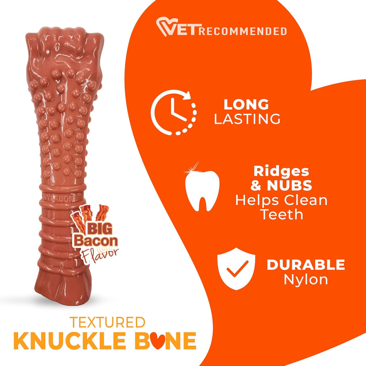 Nylabone Power Chew Original Bone Dog Chew Toys - Bacon / X-Large - image 4