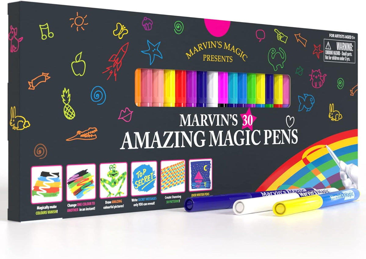 Marvin's Amazing Magic Pens 25 Pack, 2 Erasable Color-Changing - 30 Pens