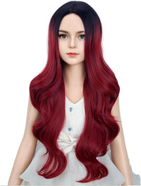 DUDUWIG long black wavy curly middle part wig for kids with wig cap - view 21