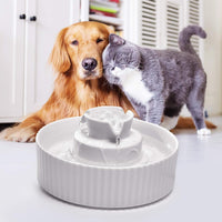 Upgrade 2.2L/78oz Ceramic Pet Fountain - 2.1L Ceramic-White - image 4