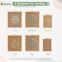 BuilderButler 1000 Pieces Rotating Puzzle Board with 4 Drawers - Wooden-6 Drawers / Small-1000pcs - image 4