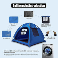 Blue Cat Tent House、Cat's Nest, Portable Indoor/Outdoor Pet Tent House for Cats, Puppies and Other Small Animals