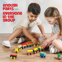 Wooden Train Set 12 PCS – Magnetic Train Toys Set for Toddlers Boy & Girl – Fun for Kids & Family - image 3