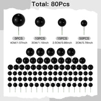 NACHLYNN 80 Pcs Cake Balls Decorations Mini Balloon Cake Topper Balls - Black - image 2