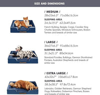 Friends Forever Orthopedic Dog Bed for Medium Dogs, Waterproof Memory Foam Dog Sofa Bed M with Removable Washable Cover, Ally Navy, 28x23x6.5