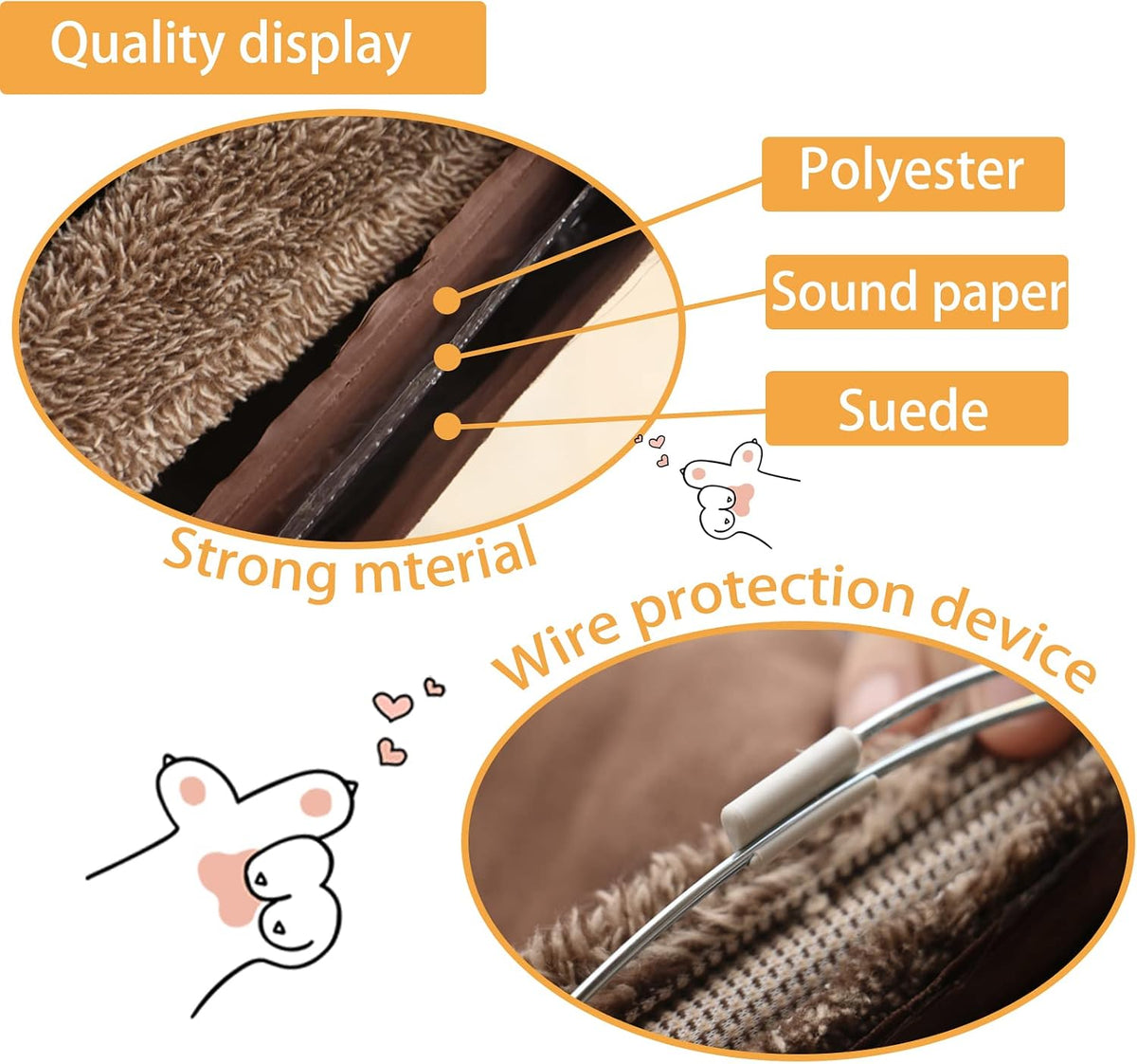 Cat Tunnel for Indoor Cats, 51×12 inch Foldable Big Cat Tunnel - Brown - image 3