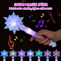 Joinpaya light up snowflake wand in pink with glowing snowflake tip - view 5