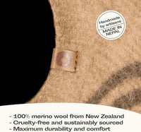 Cat Cave, New Zealand Wool Bed for Indoor Cats - Beige / Large - image 3