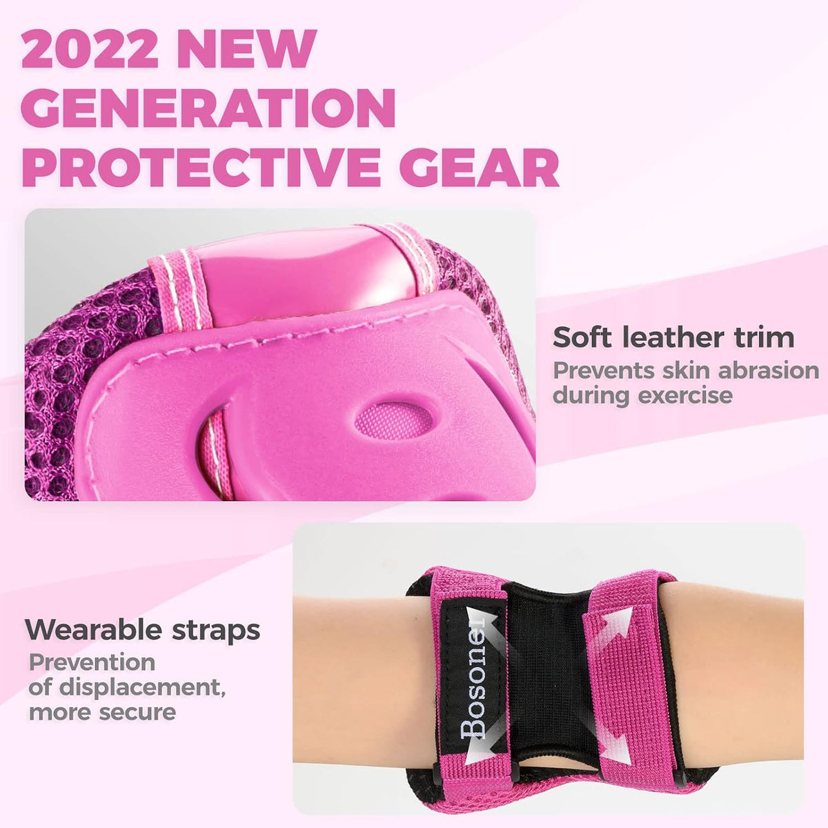 BOSONER knee pads for kids set with elbow pads and wrist guards - view 31