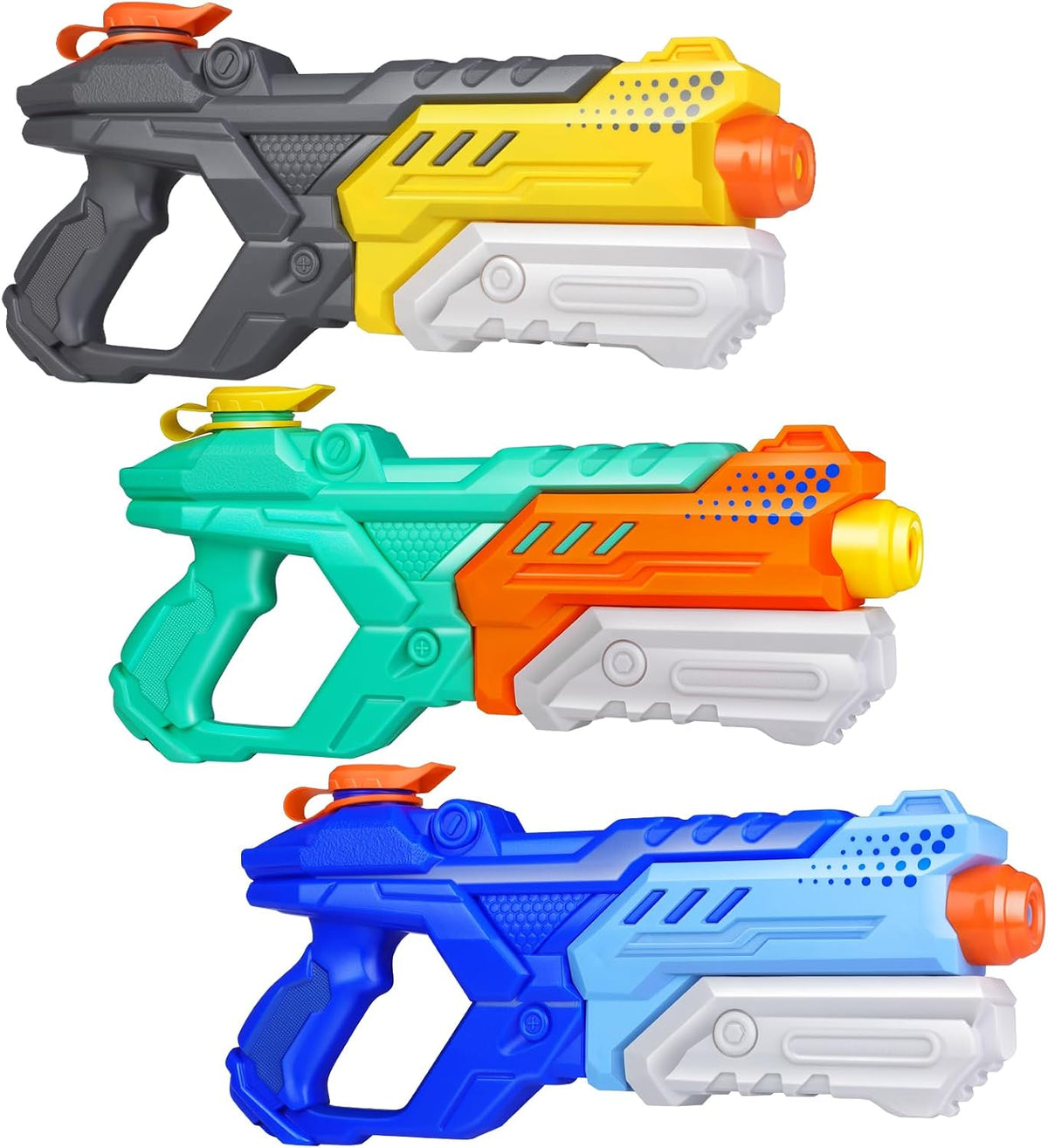 Quanquer 3 Pack Water Guns for Kids Adults - Blue Cyan Grey