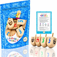 Let's Play Dreidel The Hanukkah Game 2 Extra Large Wood Dreidels - 48-Pack XL Dreidels