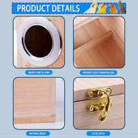 Parakeet Nesting Box, Wood Bird Nest House for Cage - M-9.84 x 5.11 x 5.11in - image 3
