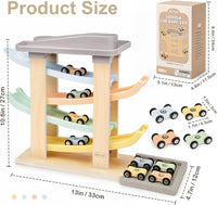 Joyreal Montessori Toddler Toys for 1 2 3 Year Old Wooden Car Ramp - 4 Levels - image 3