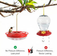 2 Pack 16 oz Saucer Hummingbird Feeders for Outdoors - Pure Red / 1-Feeder Set - image 4