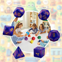 Arrowbash jumbo foam polyhedral dice set of 6 in rainbow colors - view 10