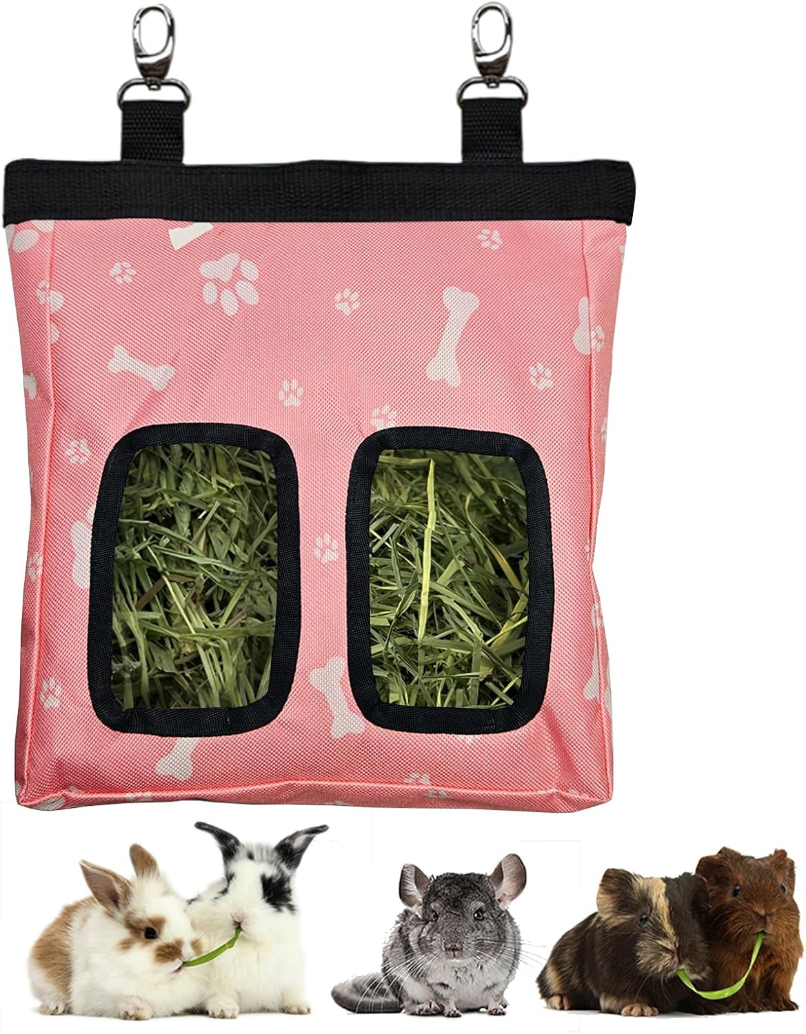 RIOUSSI Guinea Pig Hay Feeder - Pinkbones / M - 13"x9"x2"
