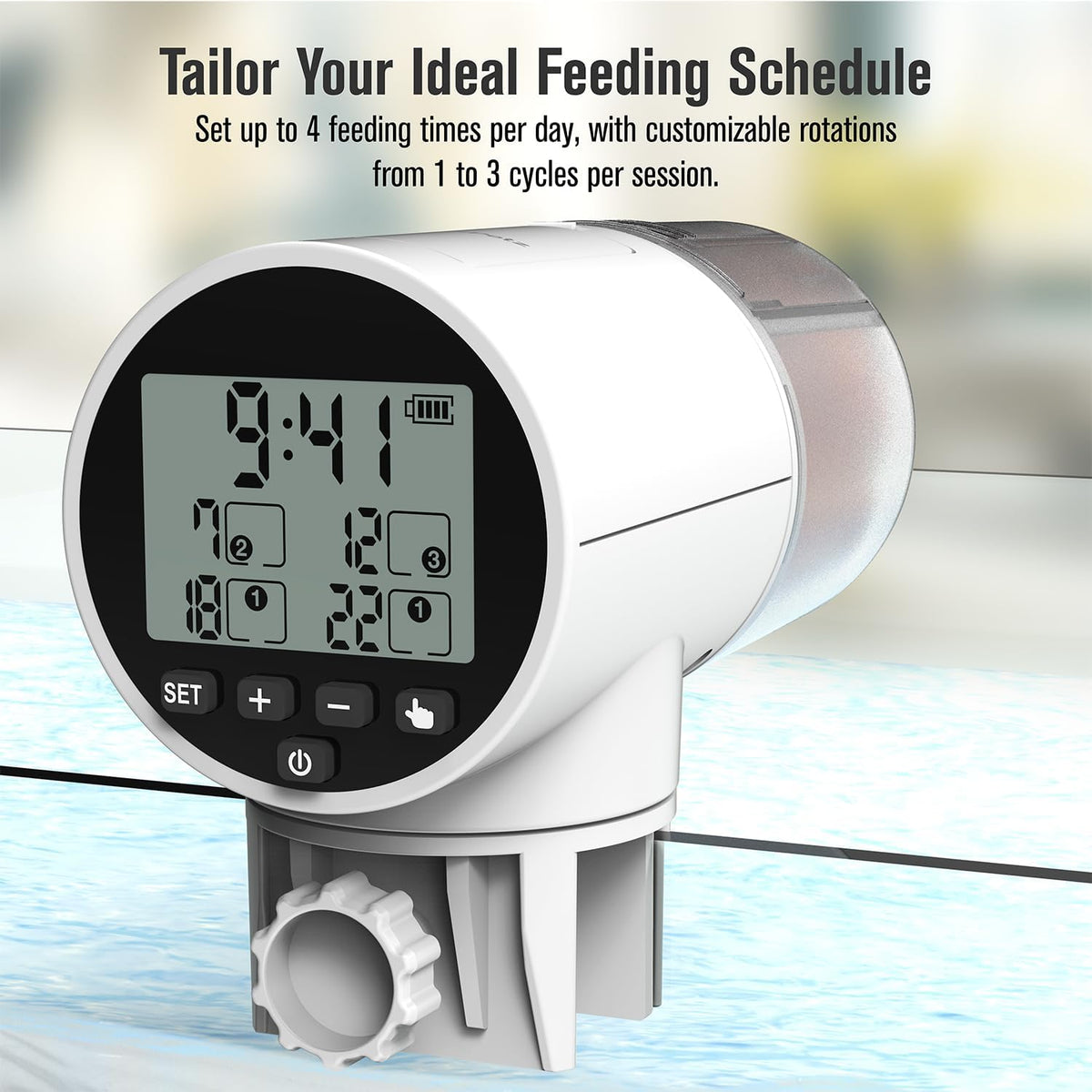 Automatic Fish Feeder Dispenser for Aquarium - White Digital - image 4