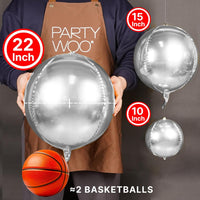 PartyWoo Metallic Silver Foil Balloons 20pcs Large Round Giant 4D - Silver / 20 PCS-3 Sizes - image 2