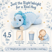 gnomantic Turtle Weighted Stuffed Animals, Plush Pillow for Kids – Fun for Kids & Family - Blue Dinosaur / Medium / Dinosaur - image 3
