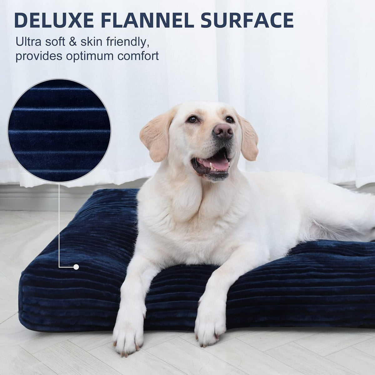 KSIIA Washable Dog Crate Bed Kennel Mat for Large Dogs - Blue / 48.0"L x 29.0"W x 3.5"Th - image 2